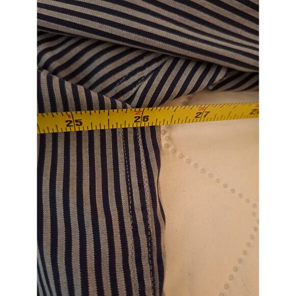 Men's Perry Ellis Long Sleeve Blue and Gray Striped Shirt XL - Picture 4 of 8